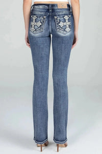 K1331 Aztec Cross Low Rise Bootcut Jeans