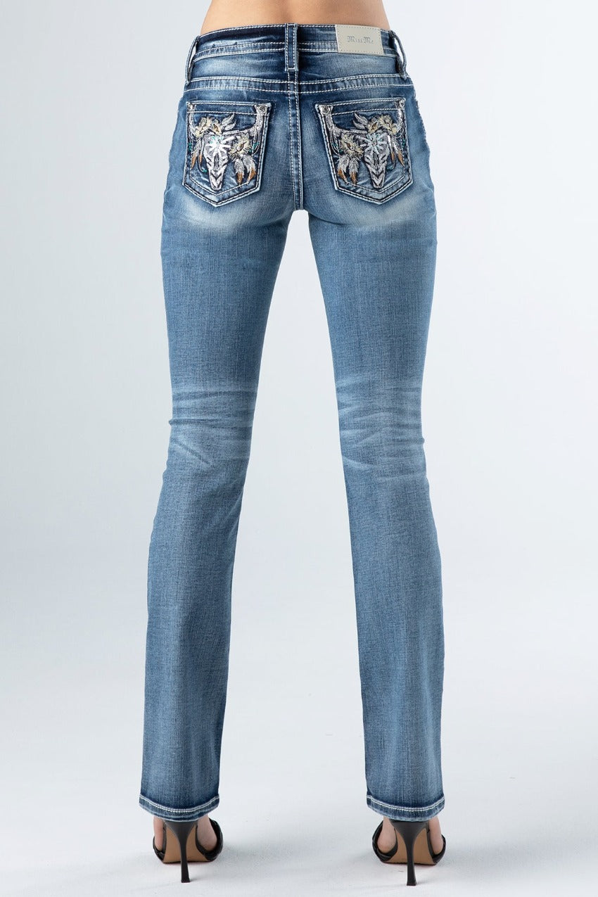 Longhorn Feather Jeans