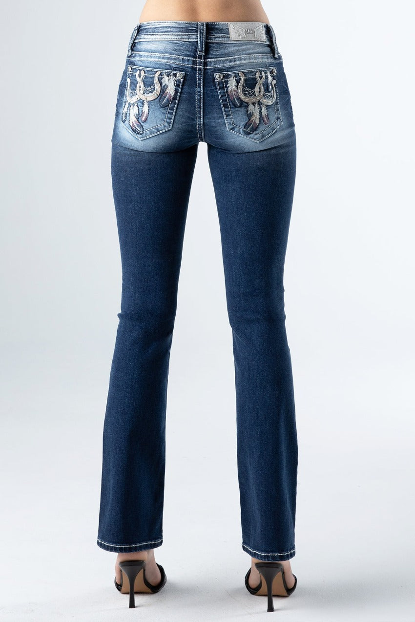 K1319 Horseshoe Feather Jeans