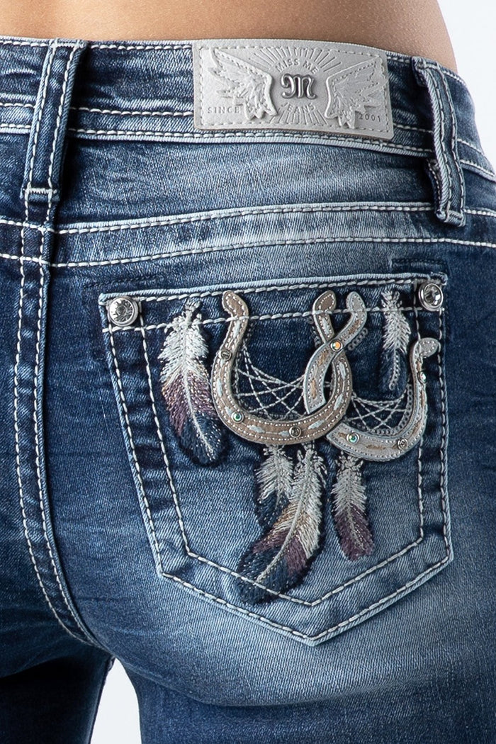 K1319 Horseshoe Feather Jeans