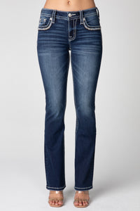 D1118 Mid-Rise Bootcut Jeans Langes Bein