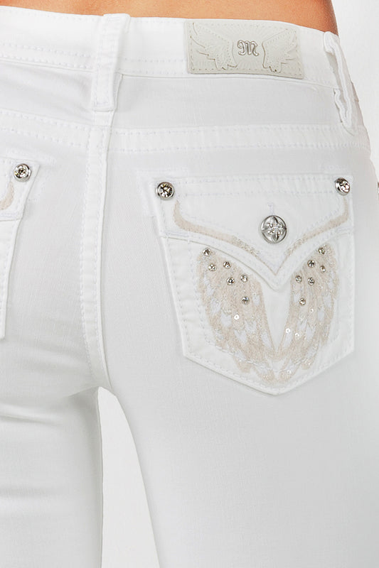 Crystal Wing Embroidered White