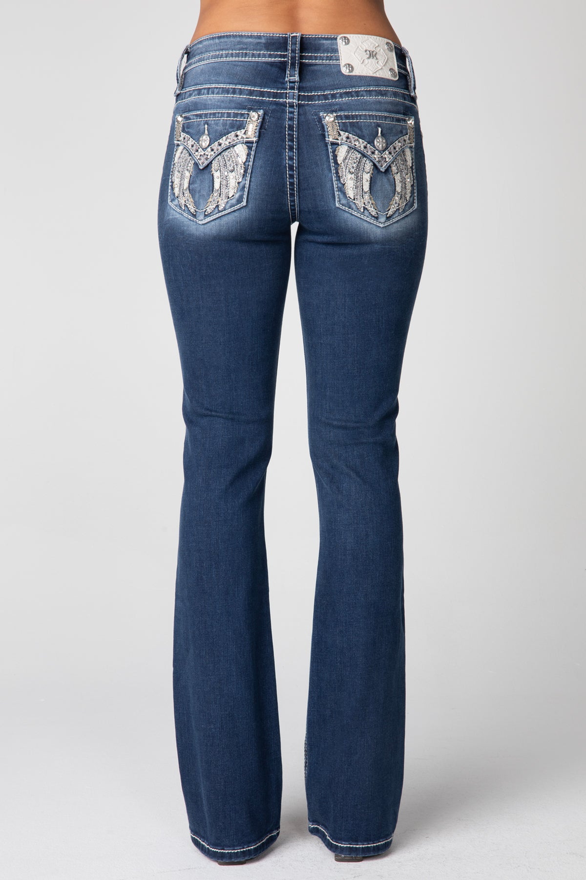 D1065 Mid-Rise Bootcut Jeans Langes Bein