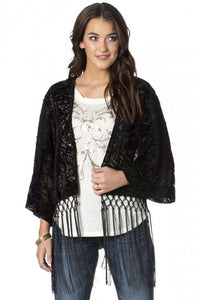 Kimono with velvet fringes